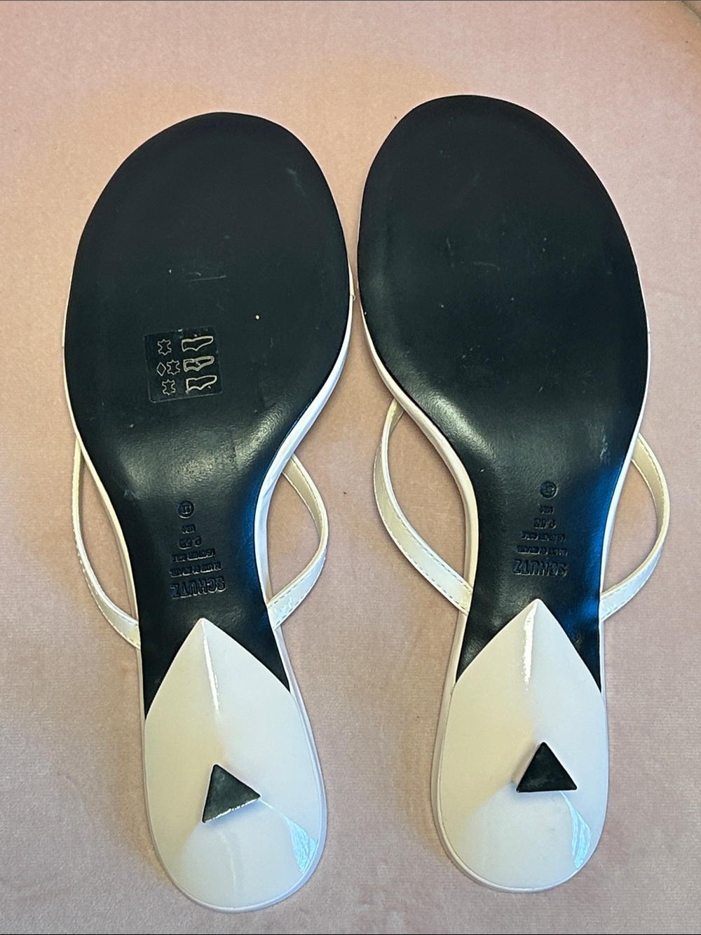 SCHUTZ CAROLYN 50MM LEATHER KITTEN-HEEL THONG SANDALS VERY LIGHT PINK SIZE 9.5 - Picture 8 of 15